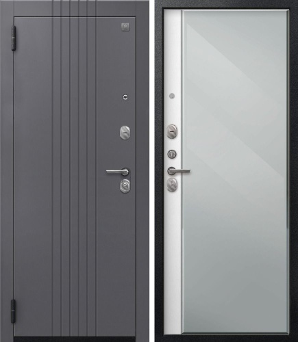 Центурион SEZAM А-12/1 Черный муар+Кашемир графит-Софт ясень белый (зеркало)